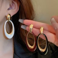 1 Pair Lady Oval Alloy Drop Earrings main image 5