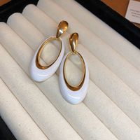 1 Pair Lady Oval Alloy Drop Earrings main image 8