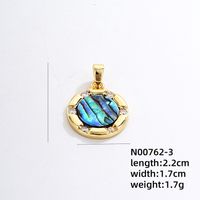 Wholesale IG Style Vintage Style Round Starry Sky 304 Stainless Steel Copper Plating Inlay K Gold Plated Zircon Charms Necklace sku image 7