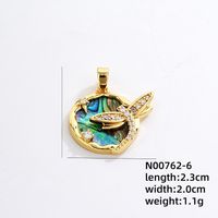 Wholesale IG Style Vintage Style Round Starry Sky 304 Stainless Steel Copper Plating Inlay K Gold Plated Zircon Charms Necklace sku image 9