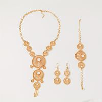 Elegant Glam Geometric Copper Plating 18k Gold Plated Bracelets Earrings Necklace main image 3