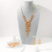 Elegant Glam Geometric Copper Plating 18k Gold Plated Bracelets Earrings Necklace sku image 1