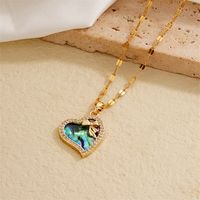 Wholesale IG Style Vintage Style Starry Sky Heart Shape Butterfly 304 Stainless Steel Copper Plating Inlay K Gold Plated Zircon Charms Necklace main image 6