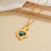 Wholesale IG Style Vintage Style Starry Sky Heart Shape Butterfly 304 Stainless Steel Copper Plating Inlay K Gold Plated Zircon Charms Necklace main image 4