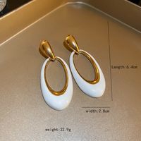 1 Pair Lady Oval Alloy Drop Earrings main image 10
