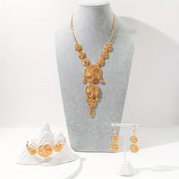 Lady Solid Color Alloy 18k Gold Plated Women's Bracelets Necklace sku image 1