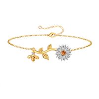 Simple Style Sunflower Bee Copper Plating Rose Gold Plated Bracelets sku image 3