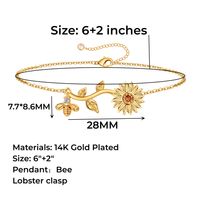 Simple Style Sunflower Bee Copper Plating Rose Gold Plated Bracelets main image 2