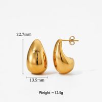 1 Pair Simple Style Water Droplets Plating 304 Stainless Steel 16K Gold Plated White Gold Plated Gold Plated Ear Studs main image 3