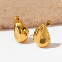 1 Pair Lady Classic Style Water Droplets Pea Plating 304 Stainless Steel 16K Gold Plated White Gold Plated Gold Plated Ear Studs main image 6