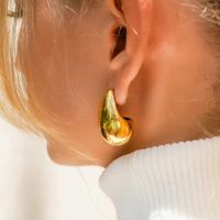 1 Pair Simple Style Water Droplets Plating 304 Stainless Steel 16K Gold Plated White Gold Plated Gold Plated Ear Studs main image 4
