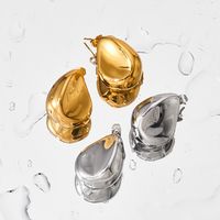 1 Pair Lady Classic Style Water Droplets Pea Plating 304 Stainless Steel 16K Gold Plated White Gold Plated Gold Plated Ear Studs main image 3