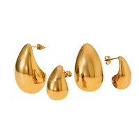 1 Pair Simple Style Water Droplets Plating 304 Stainless Steel 16K Gold Plated White Gold Plated Gold Plated Ear Studs main image 7