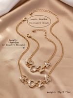 Elegant Luxurious Number Ferroalloy Plating Inlay Rhinestones Gold Plated Women's Bracelets Necklace main image 2