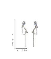 1 Pair Ig Style Sweet Flower Plating Chain Inlay Alloy Gem Glass Drop Earrings main image 2