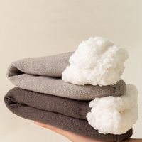Men's Casual Solid Color Cotton Fleece Crew Socks A Pair main image 3