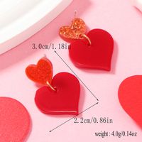 1 Pair Romantic Heart Shape Arylic Drop Earrings sku image 2