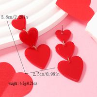 1 Pair Romantic Heart Shape Arylic Drop Earrings main image 2