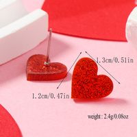 1 Par Romántico Forma De Corazón Arílico Pendientes De Gota sku image 1