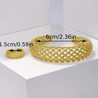 Elegant Retro Luxurious Geometric Copper Plating 18k Gold Plated Rings Bracelets main image 2