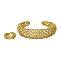 Elegant Retro Luxurious Geometric Copper Plating 18k Gold Plated Rings Bracelets main image 6