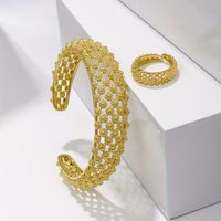 Elegant Retro Luxuriös Geometrisch Kupfer Überzug 18 Karat Vergoldet Ringe Armbänder main image 3