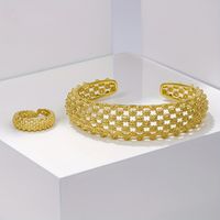 Elegant Retro Luxurious Geometric Copper Plating 18k Gold Plated Rings Bracelets main image 4