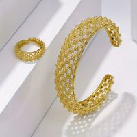 Elegant Retro Luxuriös Geometrisch Kupfer Überzug 18 Karat Vergoldet Ringe Armbänder main image 5