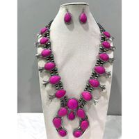 Classical Classic Style Color Block Alloy Stone Inlay Turquoise Women's Necklace main image 4