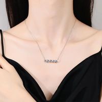 Elegant Luxurious Geometric Sterling Silver Plating Inlay Zircon White Gold Plated Necklace main image 5