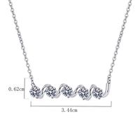 Elegant Luxurious Geometric Sterling Silver Plating Inlay Zircon White Gold Plated Necklace main image 2