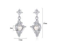 1 Pair Simple Style Geometric Plating Inlay Sterling Silver Shell 24k Gold Plated White Gold Plated Drop Earrings main image 2