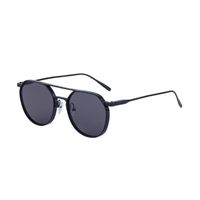 Retro Fashion Solid Color Pc Oval Frame Full Frame Men's Sunglasses sku image 1