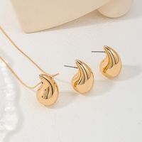 Simple Style Water Droplets Alloy Plating Women's Earrings Necklace sku image 1