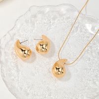 Simple Style Water Droplets Alloy Plating Women's Earrings Necklace main image 6