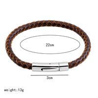 Simple Style Solid Color Stainless Steel Leather Knitting Women's Wristband main image 2