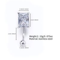 Sexy Square Stainless Steel Zircon Belly Ring In Bulk main image 4