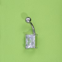 Sexy Square Stainless Steel Zircon Belly Ring In Bulk sku image 1