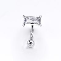Sexy Square Stainless Steel Zircon Belly Ring In Bulk sku image 4