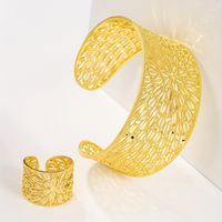 Elegant Retro Luxurious Geometric Copper Plating 18k Gold Plated Rings Bracelets main image 6