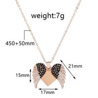 Lady Modern Style Streetwear Heart Shape Wings Stainless Steel Plating Inlay Rhinestones Pendant Necklace main image 2