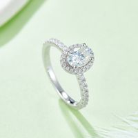 Elegant Luxurious Oval Sterling Silver Gra Plating Inlay Moissanite Rhodium Plated Silver Plated Rings main image 4