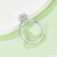 Elegant Luxurious Oval Sterling Silver Gra Plating Inlay Moissanite Rhodium Plated Silver Plated Rings main image 7