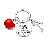 Classic Style Round Letter Apple 304 Stainless Steel Keychain main image 3