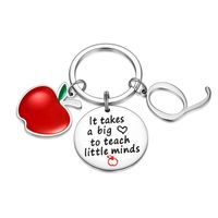Classic Style Round Letter Apple 304 Stainless Steel Keychain sku image 15