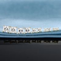 Copper Gold Plated Elegant French Style Square Inlay Zircon Ear Studs main image 8