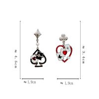 1 Pair Original Design Poker Heart Shape Asymmetrical Plating Inlay Alloy Artificial Pearls Gem Glass Drop Earrings main image 2