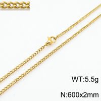 201 Stainless Steel Simple Style Plating Geometric Necklace sku image 3