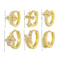 1 Piece Simple Style Geometric Plating Inlay Brass Zircon 18k Gold Plated Silver Plated Earrings main image 2