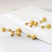1 Pair Simple Style Round Plating Stainless Steel 18k Gold Plated Ear Studs main image 1